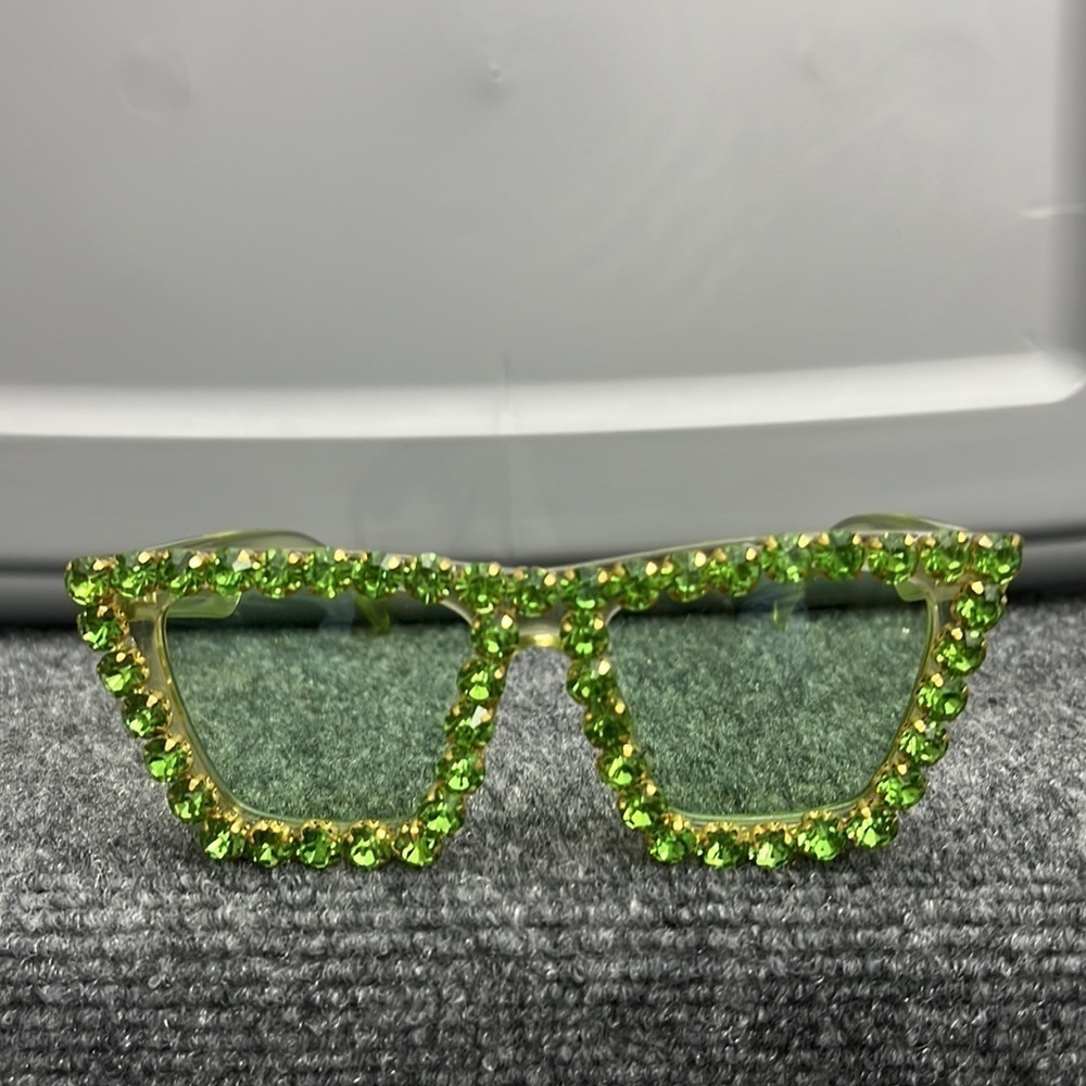 GreeksGlasses Green Rhinestone styled Sunglasses
